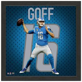 Highland Mint - Jared Goff Detroit Lions 13" x 13" Impact Jersey Frame - Multicolor