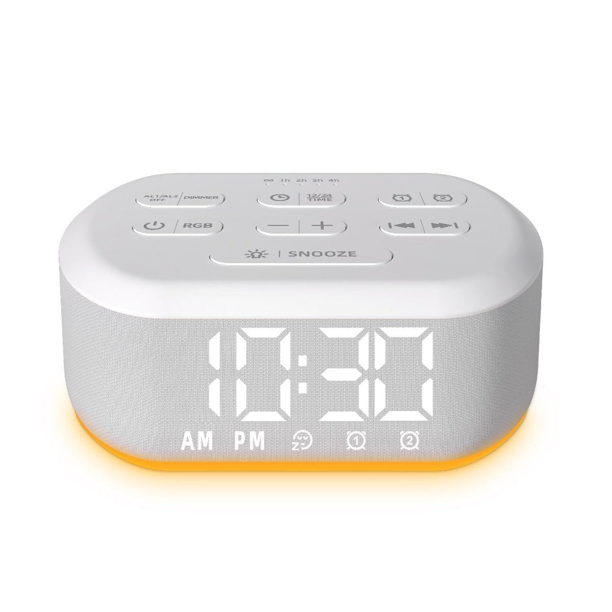 Dazzed Corner - Digital Alarm Clock,Night Light Plug in Desk Clock - White