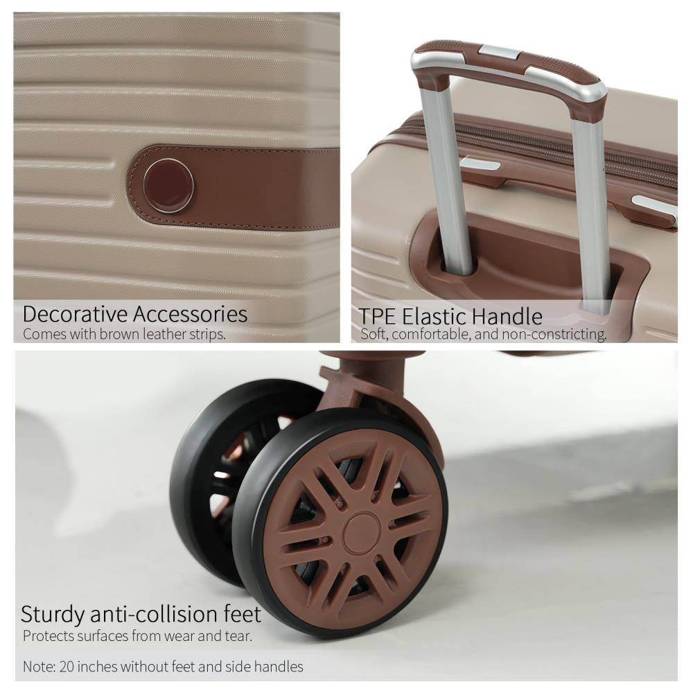Decorative Accessories  
Comes with brown leather strips.

TPE Elastic Handle  
Soft, comfortable, and non-constricting.

Sturdy anti-collision feet  
Protects surfaces from wear and tear.

Note: 20 inches without feet and side handles