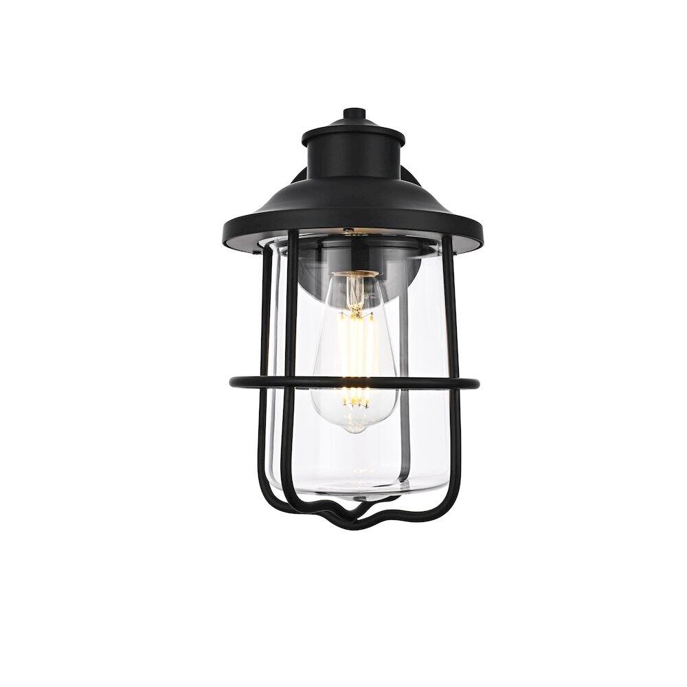 Back. Elegant Lighting - Huxley 7 Inch Outdoor Wall Sconce In Black - Black.