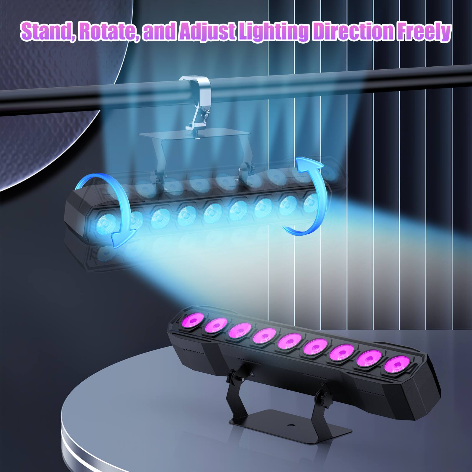 Stand, Rotate, and Adjust Lighting Direction Freely