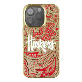 Keyscaper - NCAA - Nebraska Huskers Paisley Bling iPhone Case - 15 - Gold