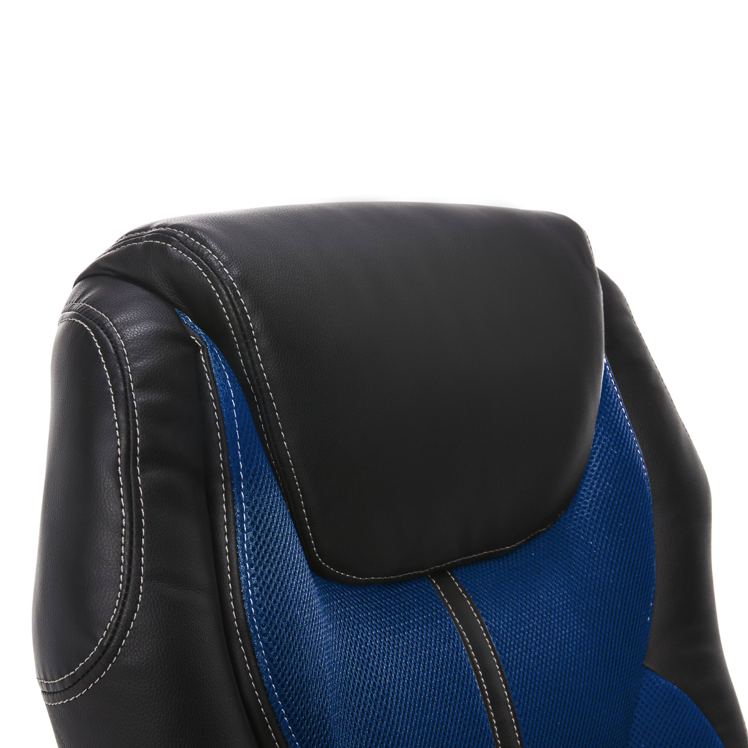 Alt View 13. Serta - Amplify Work or Play Ergonomic High-Back Faux Leather Swivel Executive Chair with Mesh Accents - Black and Cobalt Blue.