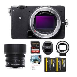 fp Mirrorless Camera with 45mm Lens & Sigma MC-21 Converter/Adapter Bundle
