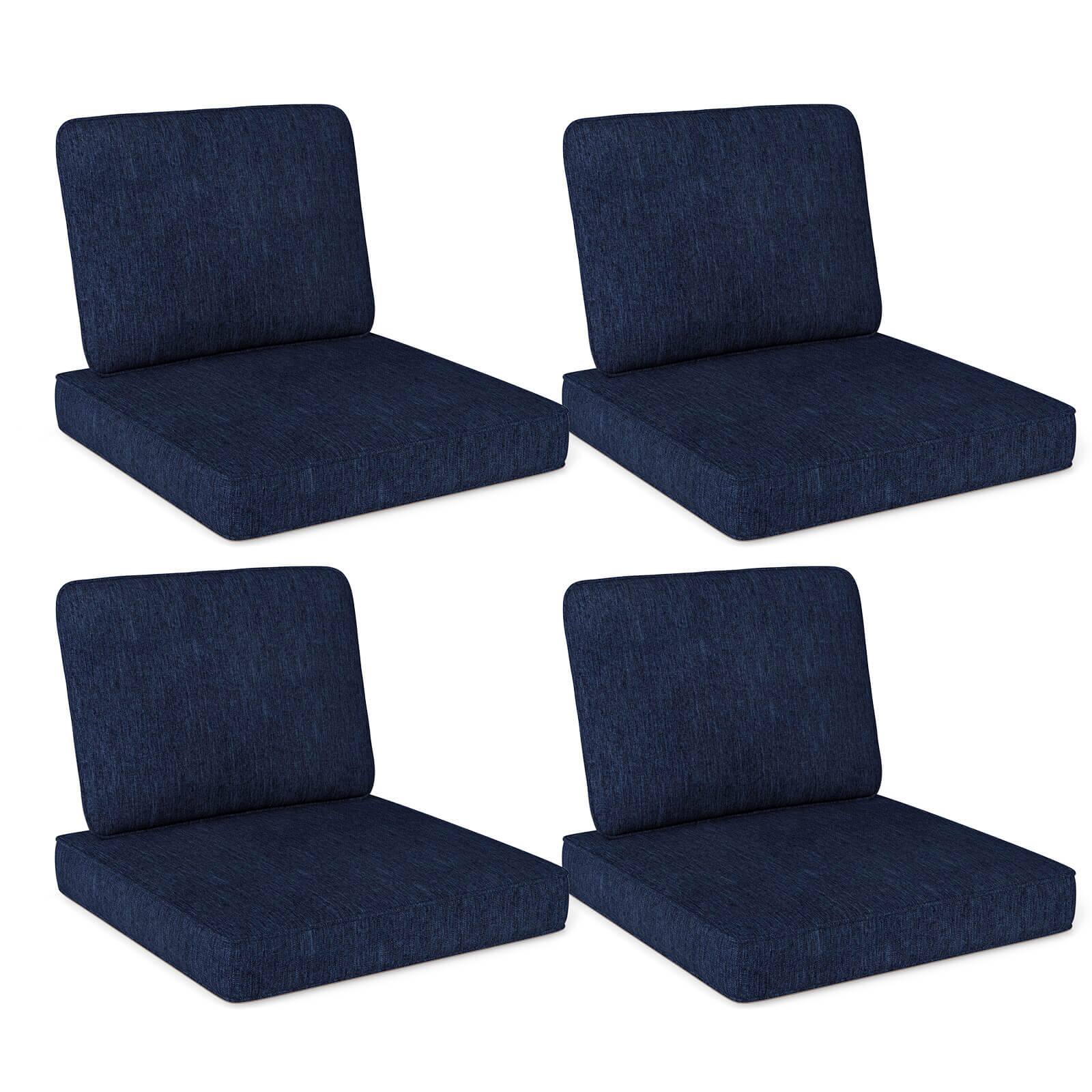 "Costway - 8-Pack 24"" x 24"" Deep Seat Cushion & Back Pillow with Removable Covers Outdoor - Navy" price history on PriceWatchPro