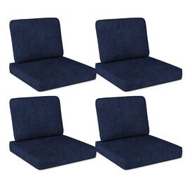 Costway - 8-Pack 24" x 24" Deep Seat Cushion & Back Pillow with Removable Covers Outdoor - Navy