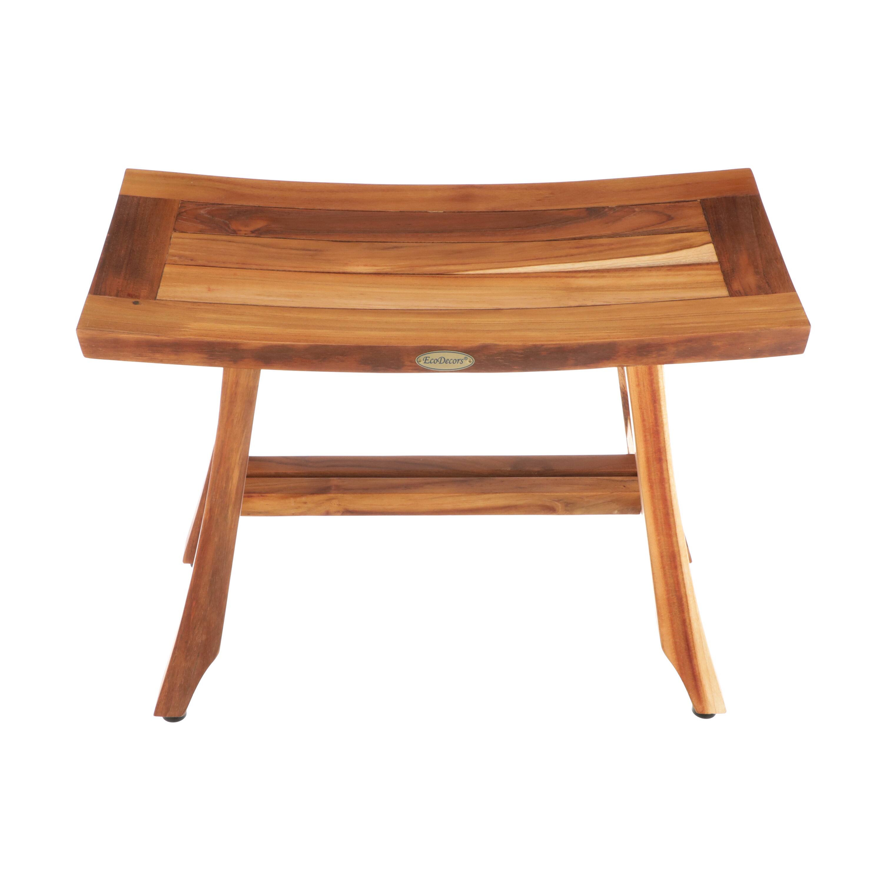 Alt View 1. EcoDecors - EcoDecors EarthyTeak Satori 24" Teak Shower Bench - EarthyTeak.