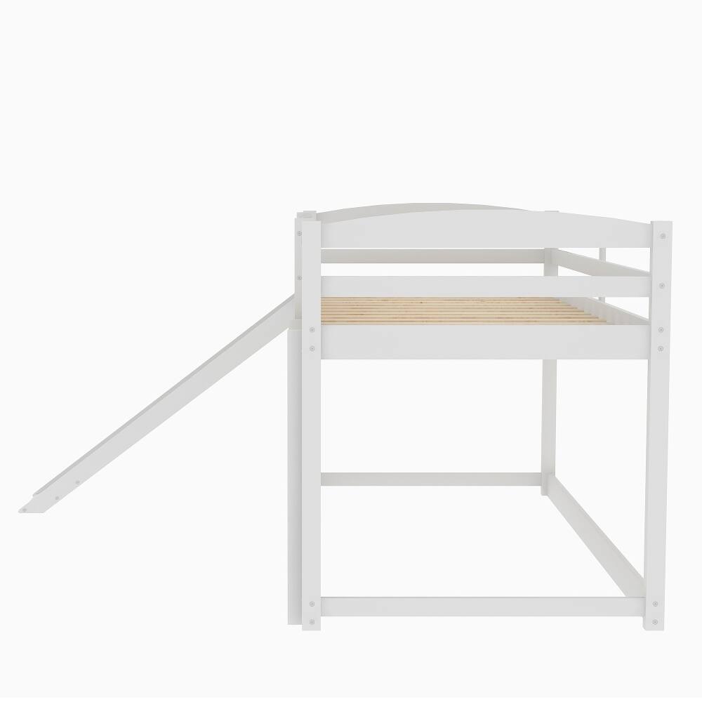 Alt View 3. Loheer - Loheer Twin Over Twin Bunk Bed with Slide and Ladder White - White.