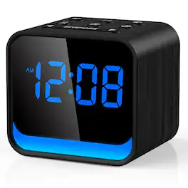 Dazzed Corner - Wooden Radio Alarm Clock - Black