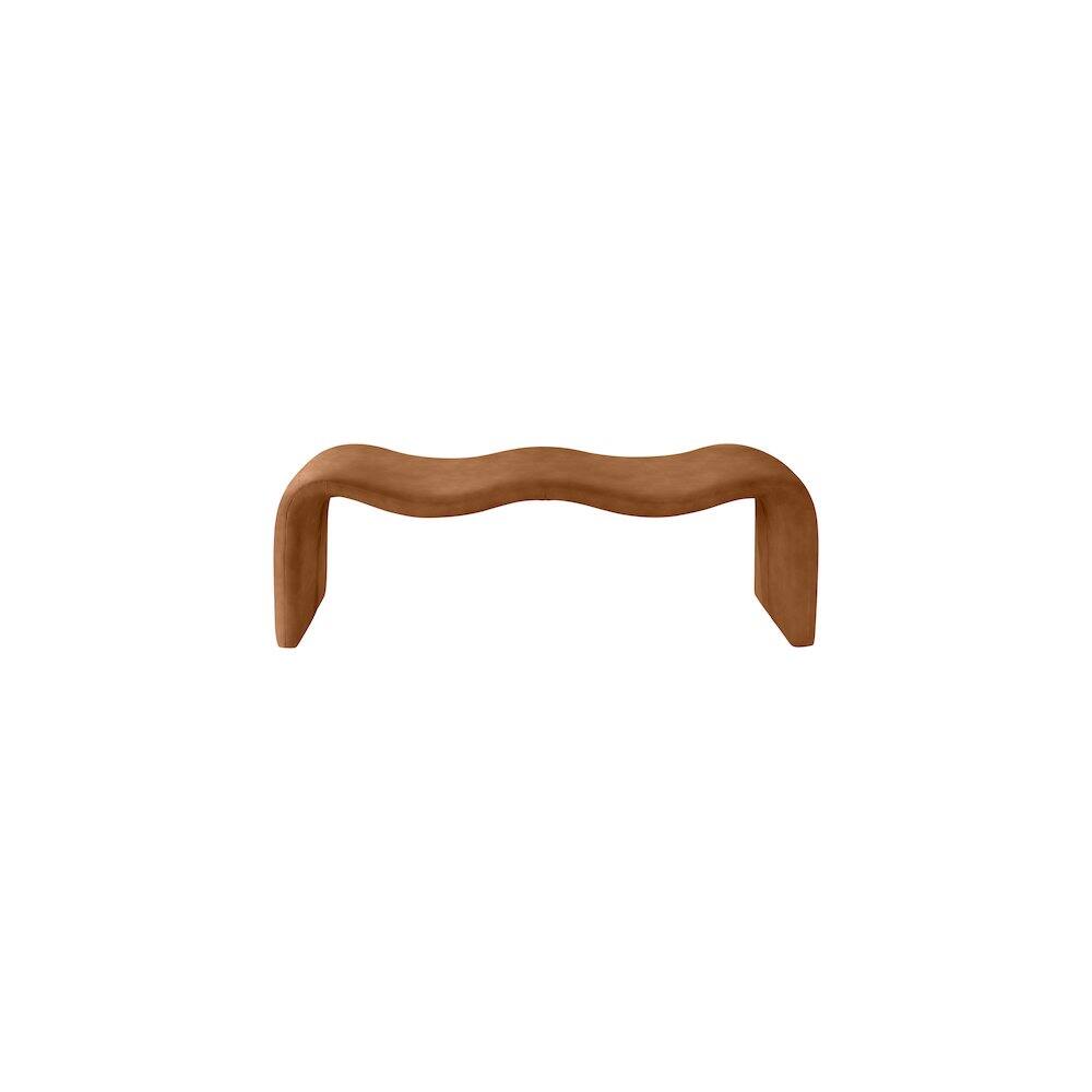 Alt View 2. Meridian Furniture - Willow Cognac Vegan Leather Bench - Brown.