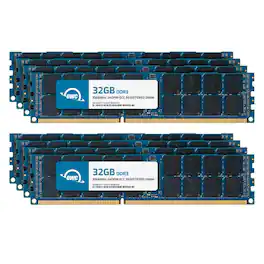 OWC - 256GB (8x32GB) DDR3L 1066MHz 4Rx4 CL7 ECC Registered 240-pin RDIMM Memory RAM for Workstations, Servers, NAS Systems - Black Chips