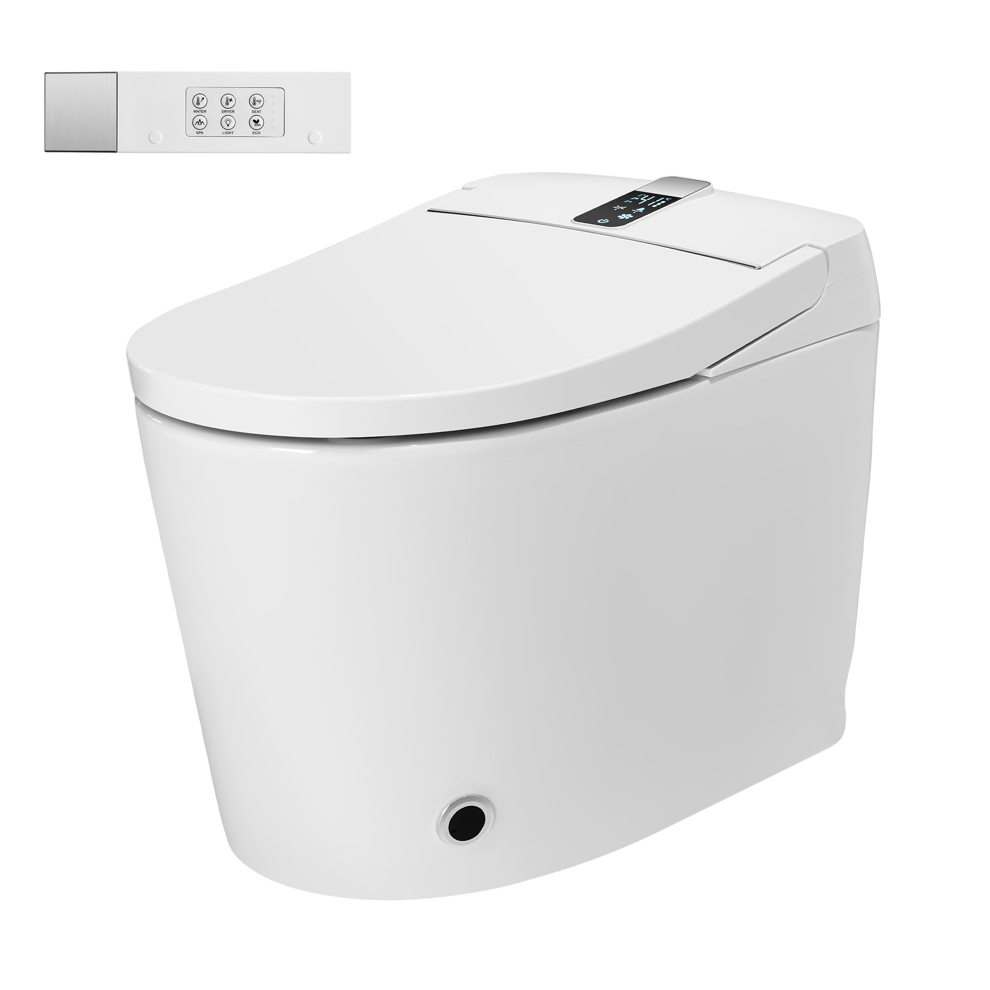 Front. Boyel Living - Smart Toilet Ceramic Body Heated Seat Multi Wash Auto Flush with Remote - White.