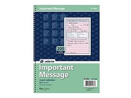Adams - Phone Message Pad, 5.5" x 3.8", Ruled, 50 Sheets/Pad - Pink