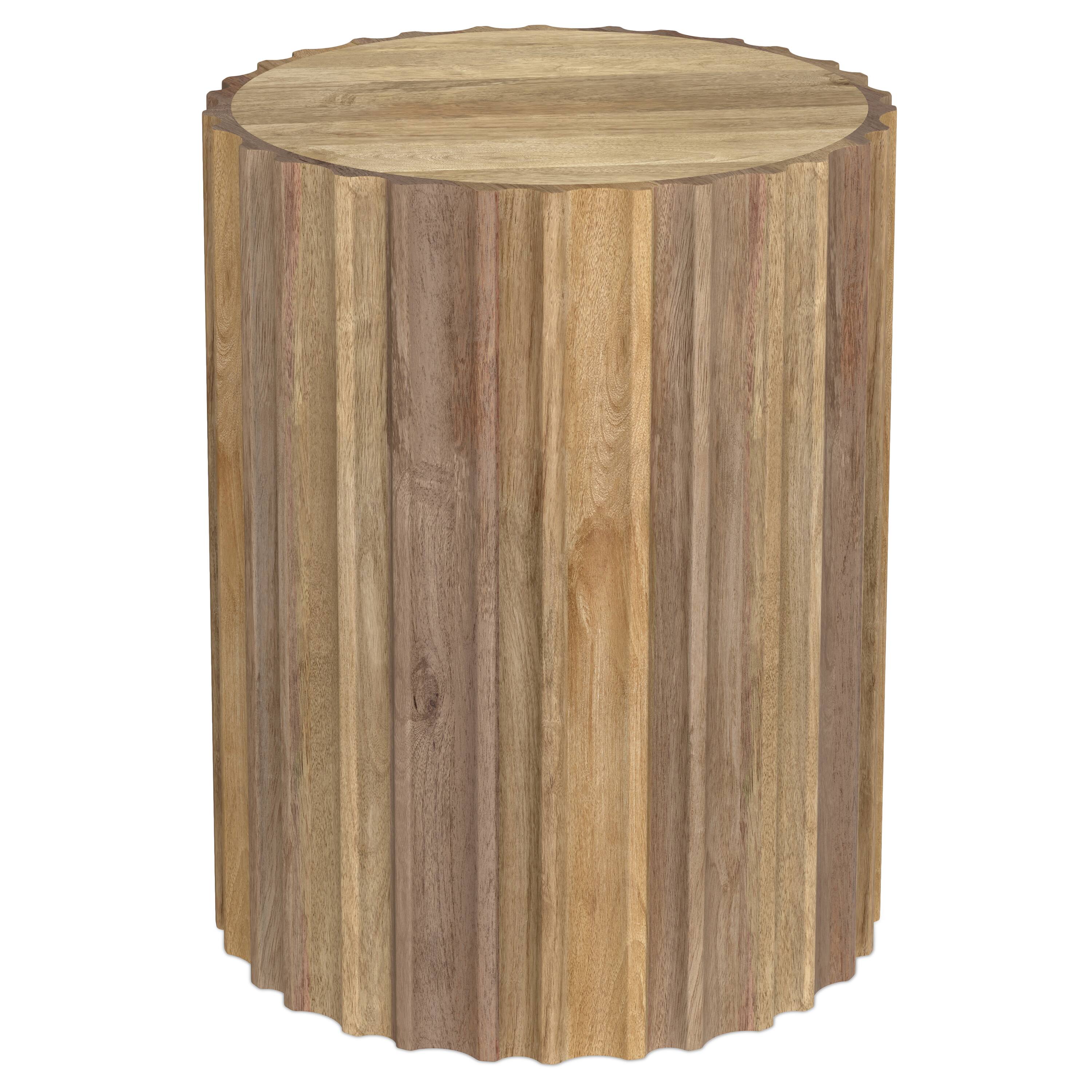 Front. Simpli Home - Rolf 16 inch Wide Solid Mango Boho Contemporary End Table in Natural, Assembled - Natural.