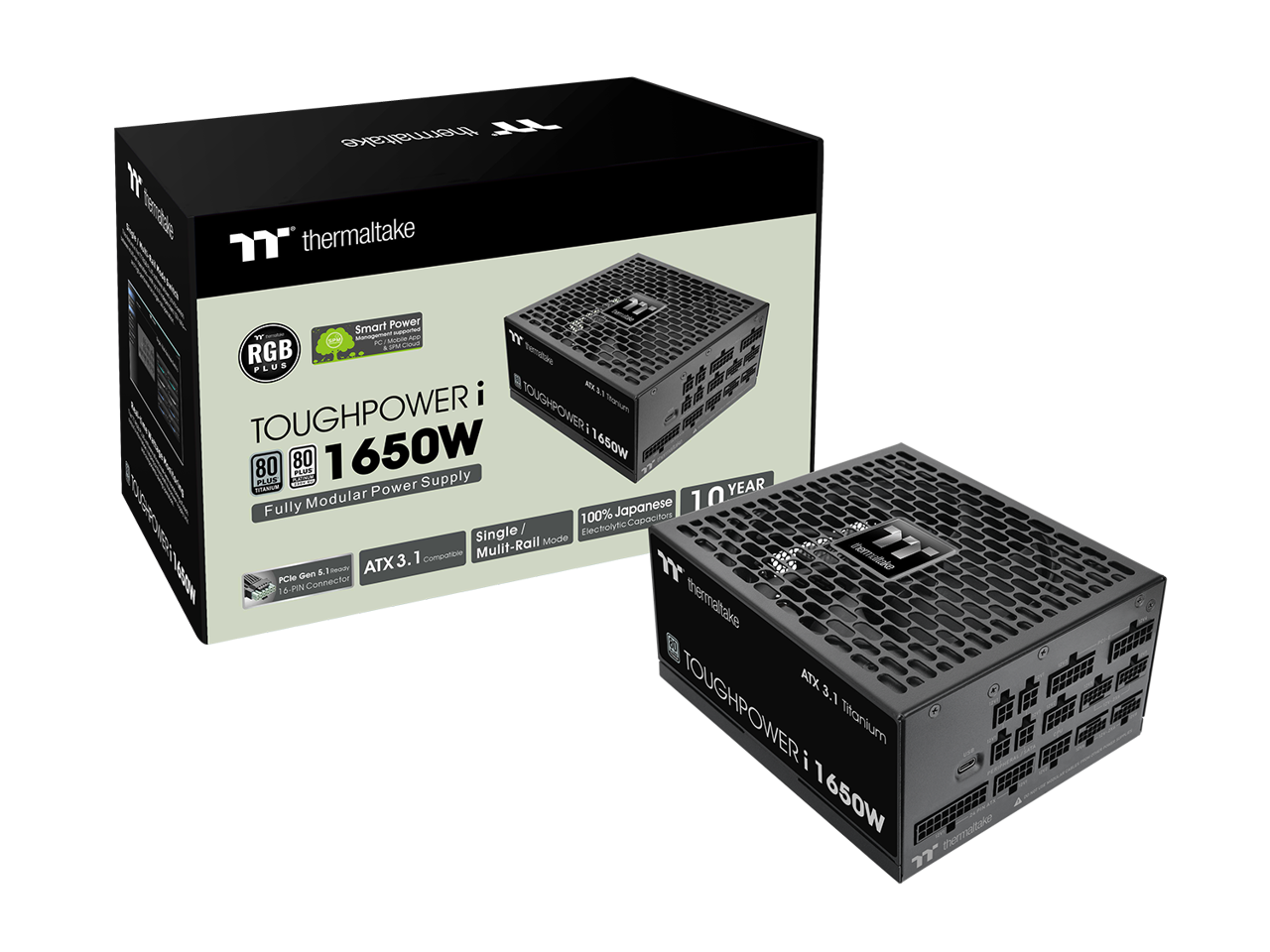 thermaltake  
thermaltake  
Smart Power PG RGB Fermatois PLUS ICL i 3.1 TOUGHPOWER Thankum TOUGHPOWER 650W 1650W 80 80 1 PLUS - PLUS COMP Power Supply YEAR Fully Modular Japanese 10 100% Copaeitors Single Electrolytic Mode Componicio Mulit-Rail thematake ATX 3.1  6.1 Ready 1650W PCle Gen 16-PIN Connector thermaltake XTA 3.1 TOUGHPOWER Titanium i 1 650W thermaltake