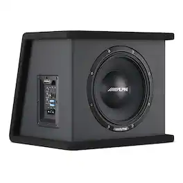 Alpine - PWE-SB10 10" Powered Subwoofer Wedge Enclosure - Black