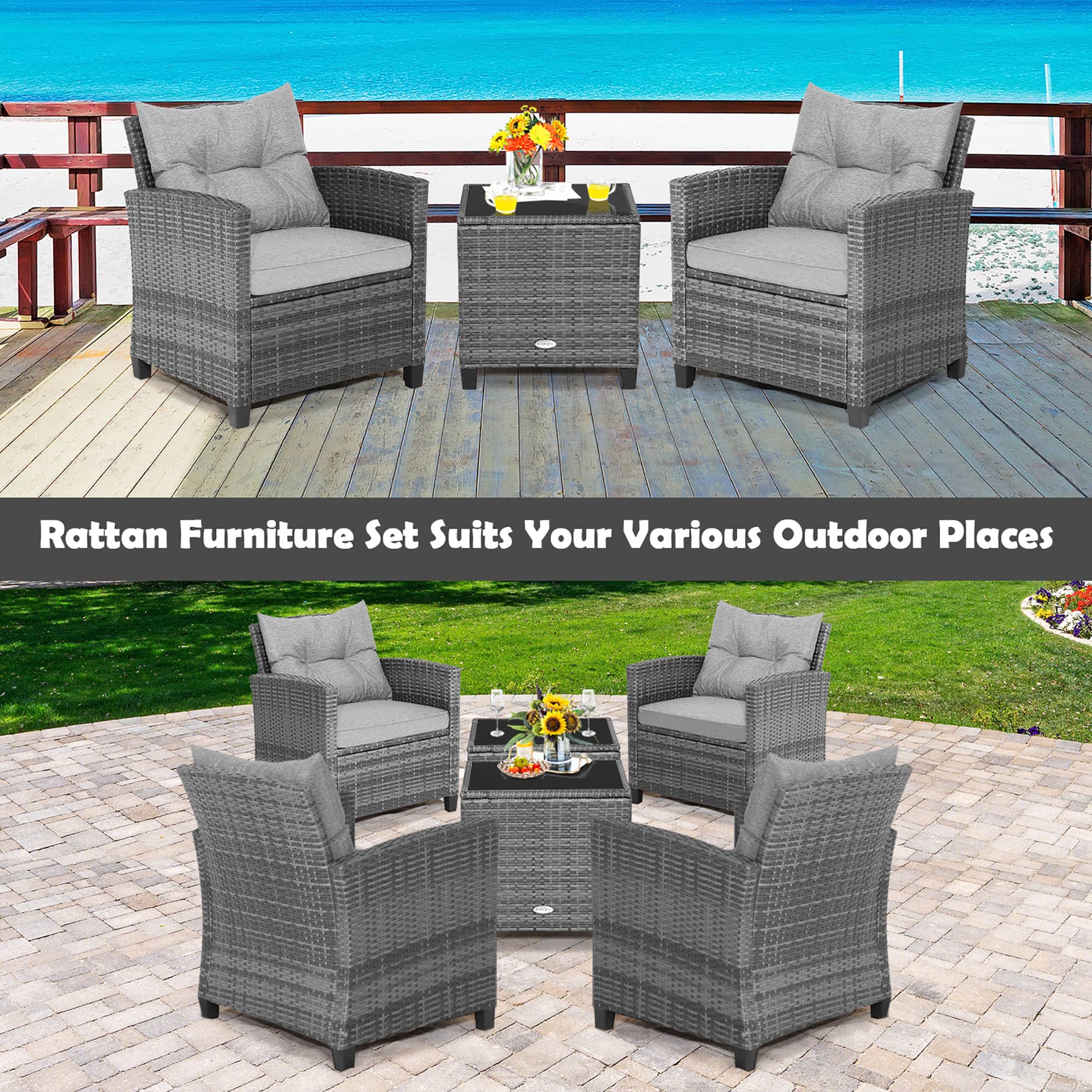 Rattan Furniture Set Suits Your Various Outdoor Places