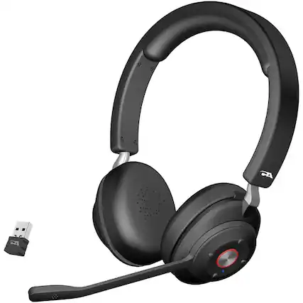 Front. Cyber Acoustics - Cyber Acoustics Essential Wireless Headset - Stereo - USB Type A - Wireless - Bluetooth - 100 ft - 32 Ohm - 20 Hz to 20 - Black.