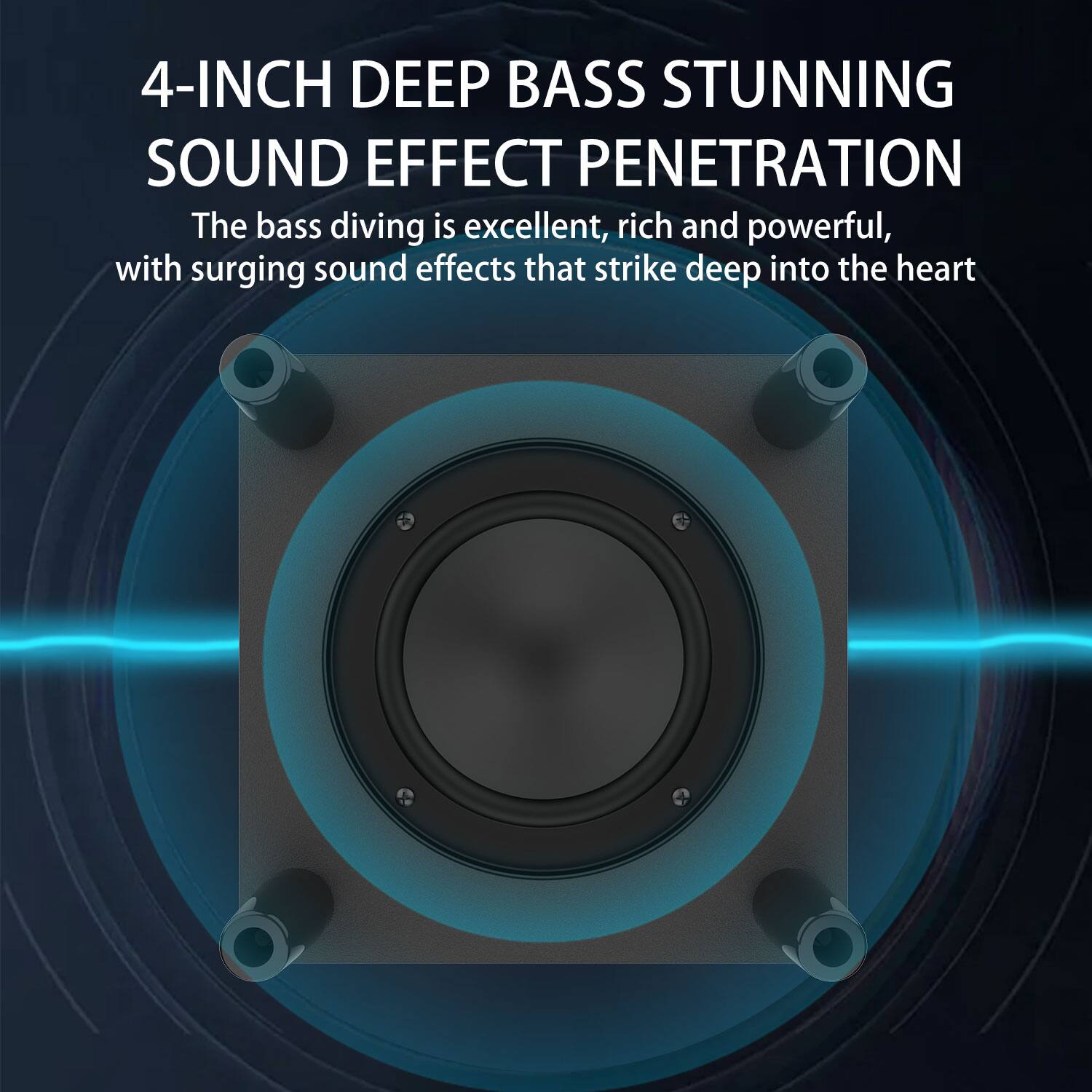 Alt View 9. Topteng - BS-68 ​​2.1CH Bluetooth 5.0 Speaker System with Subwoofer, RGB Lights, TWS Pairing, Detachable Design for Home Theater​ - Black.