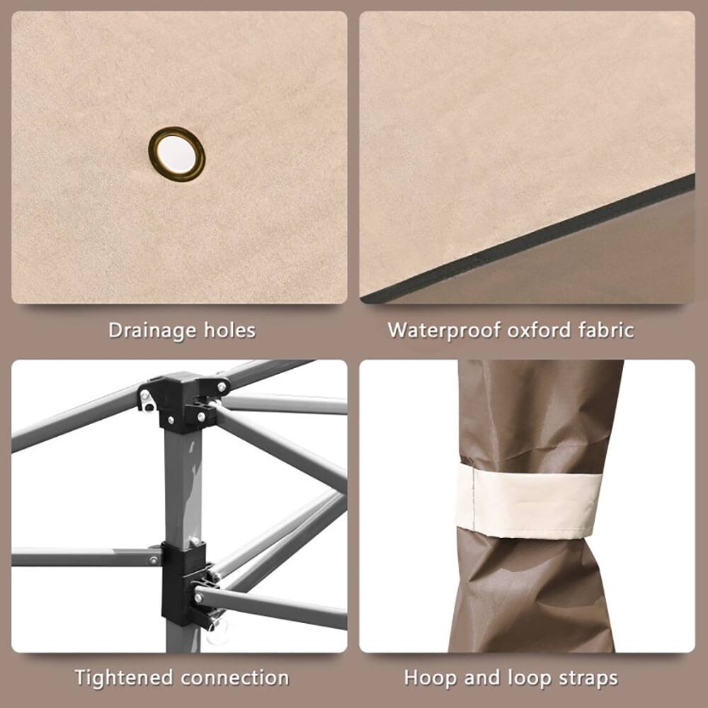 - Drainage holes
- Waterproof oxford fabric
- Tightened connection
- Hoop and loop straps