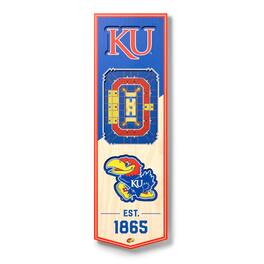 YouTheFan - Kansas Jayhawks 6'' x 19'' 3D StadiumView Banner - Multicolor