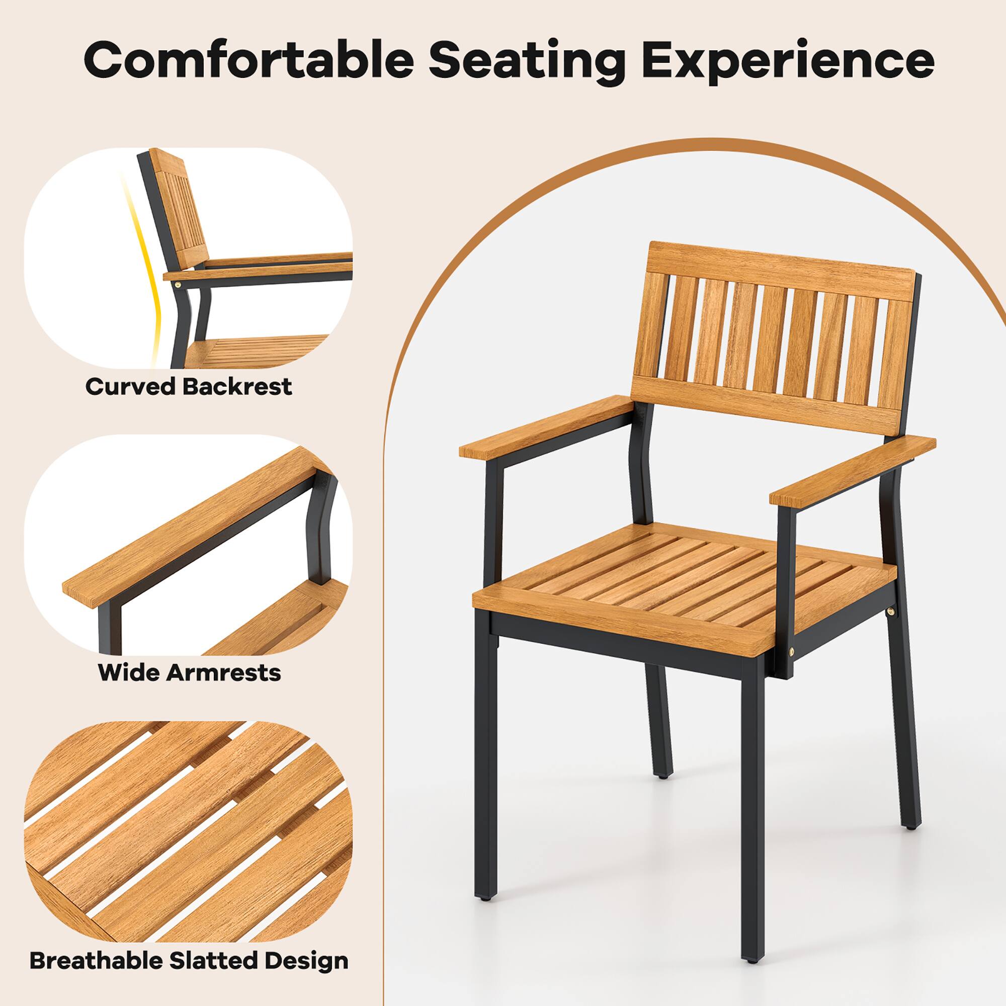 Comfortable Seating Experience

- Curved Backrest
- Wide Armrests
- Breathable Slatted Design