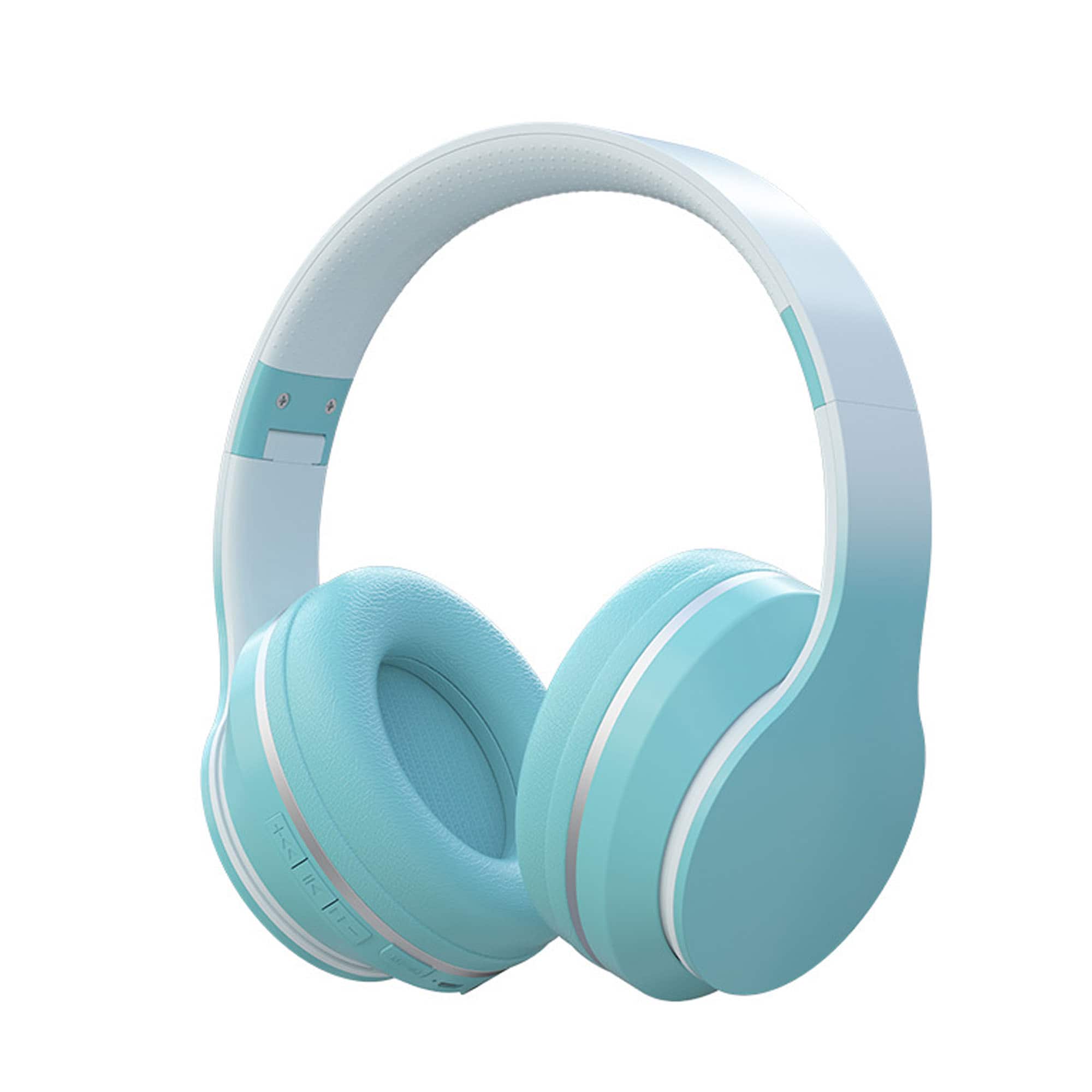 YONWAY - Gradient Over Ear Bluetooth Headset, Foldable Adjustable Children Headphone, Built-In Microphone for Girl Birthday Gift