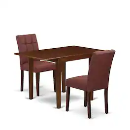 East West Furniture - 3 Piece Dinner Table Set - Red