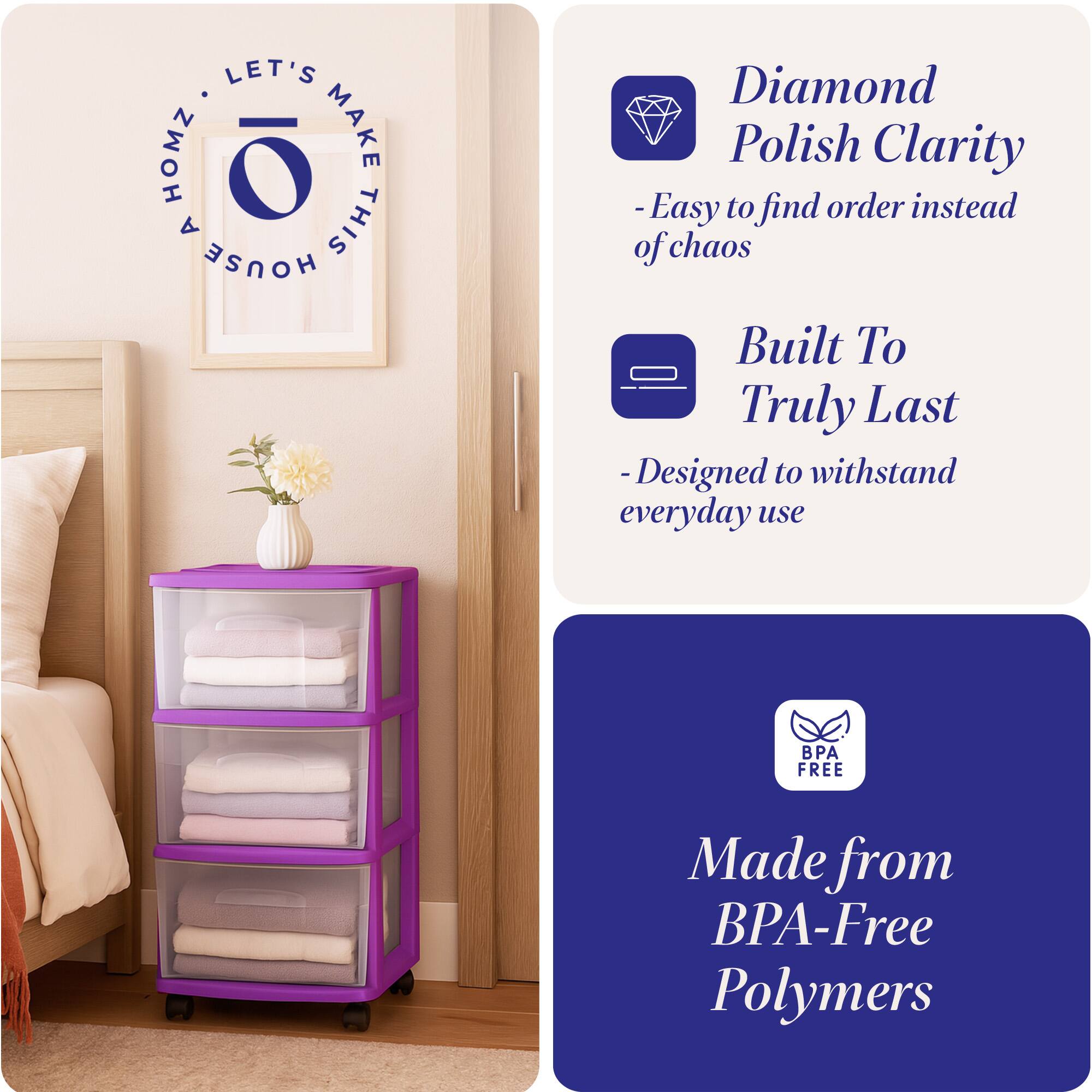 LET'S MAKE THIS HOUSE A HOME

- Diamond Polish Clarity
  - Easy to find order instead of chaos

- Built To Truly Last
  - Designed to withstand everyday use

- Made from BPA-Free Polymers