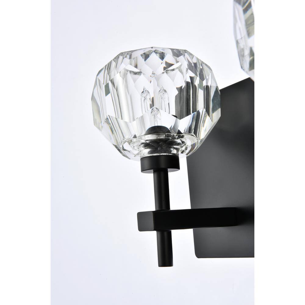 Back. Elegant Lighting - Graham 4 Light Wall Sconce in Black - Black And Clear.