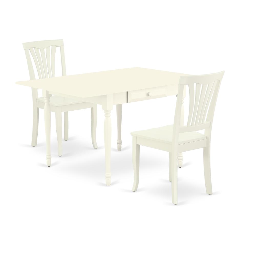 Left. East West Furniture - Dining Room Set Linen White - Brown.