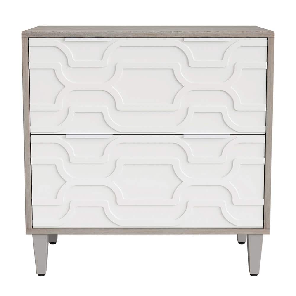 Kadyn - Filing Stroage Cabinets,File Wood File Cabinet, 2-Drawer Storage Cabinet for A4/Letter/Legal Size - White