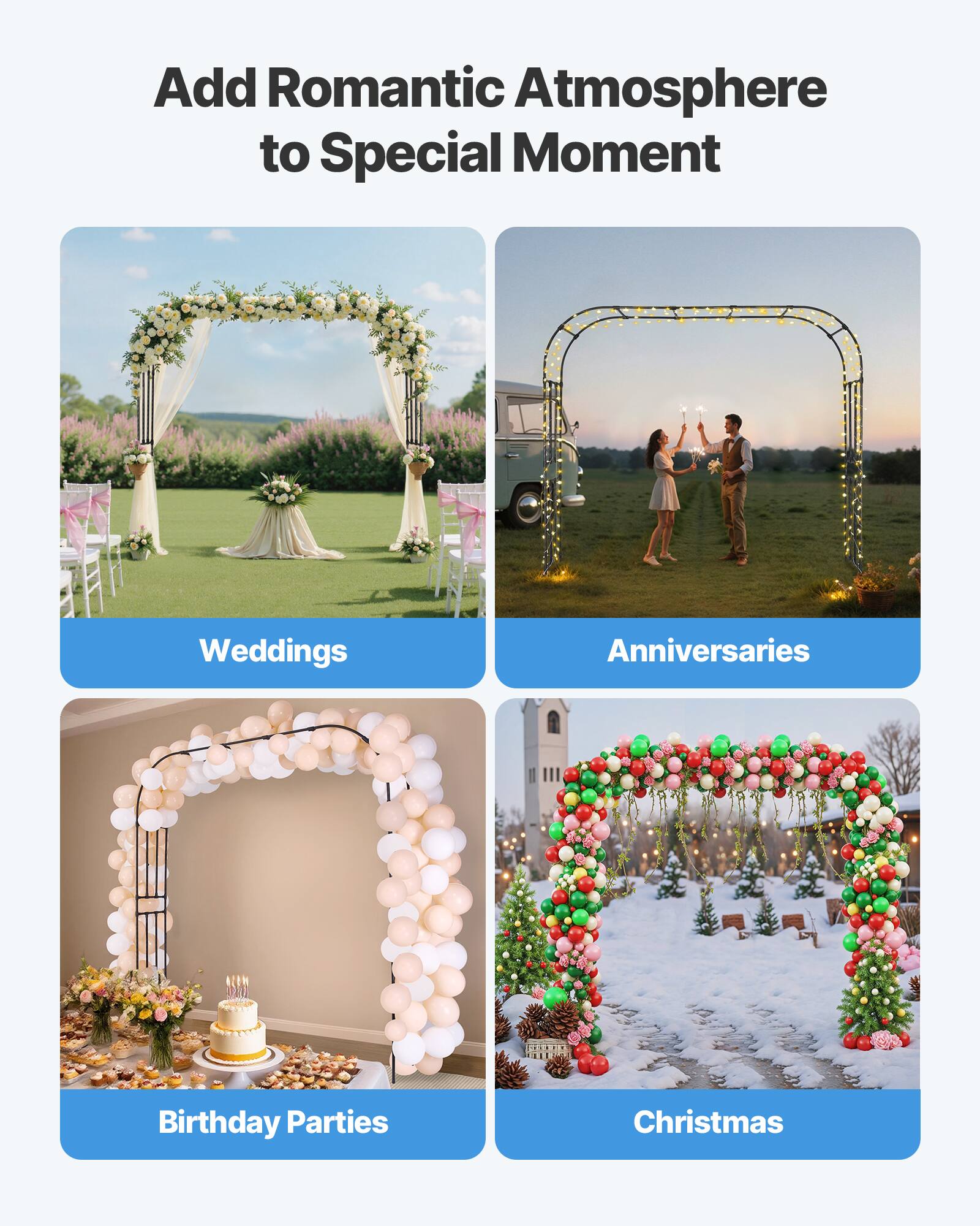 Add Romantic Atmosphere to Special Moment

Weddings  
Anniversaries  
Birthday Parties  
Christmas