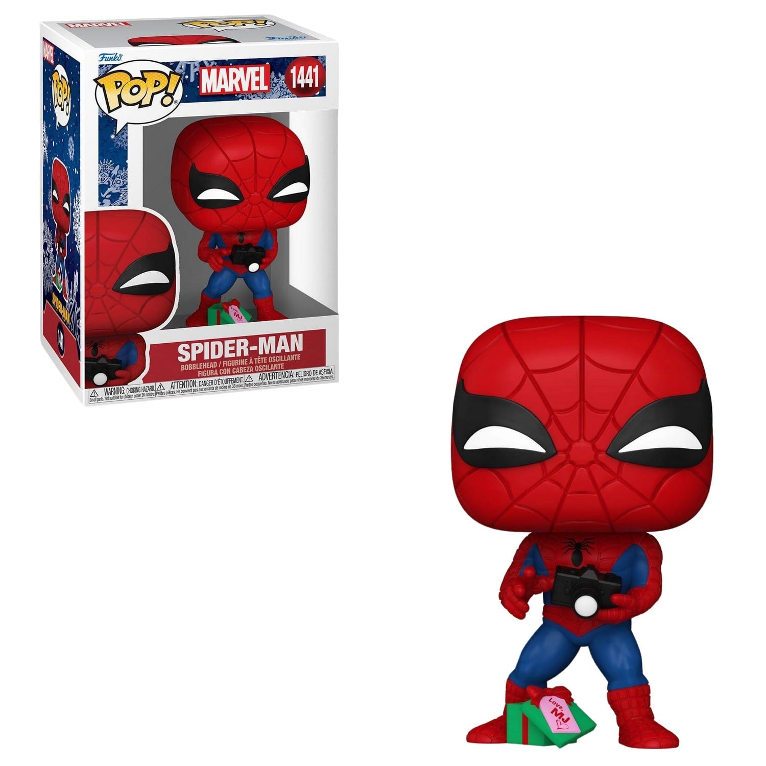 Funko Pop! Holiday Spiderman with Open Gift - Multicolor