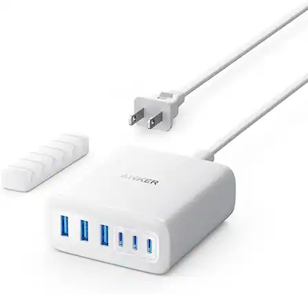 Front. Anker - Anker Desktop Charger - White.