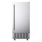 Front. SIMZLIFE - Under Counter Nugget Ice Maker - 66Lbs/Day, Gravity Drainage, Self-Cleaning, 24H Timer - Home Use - Silver.
