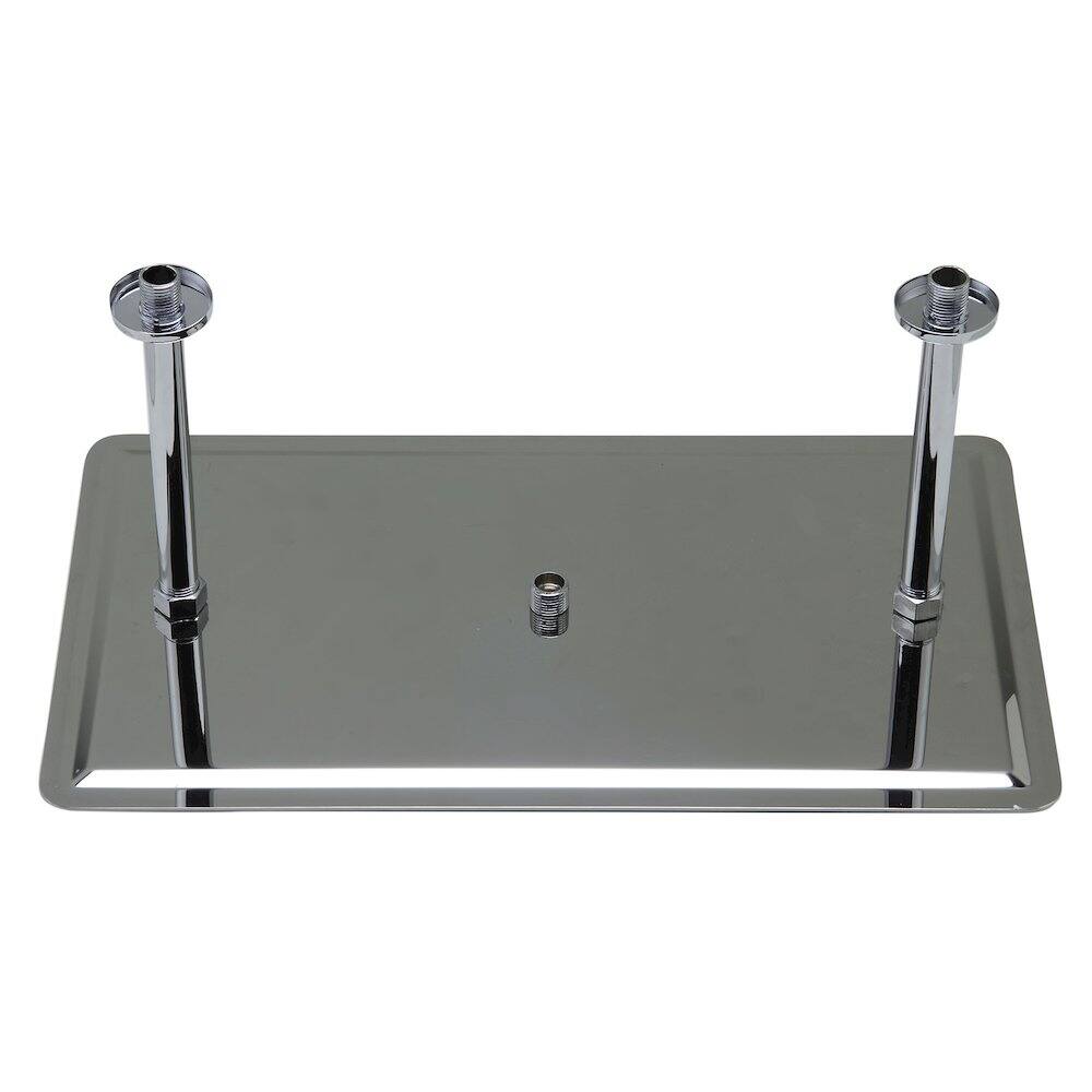 Back. Alfi - 20" Rectangular Polished Solid Stainless Steel Ultra Thin Rain Shower Head - Silver.