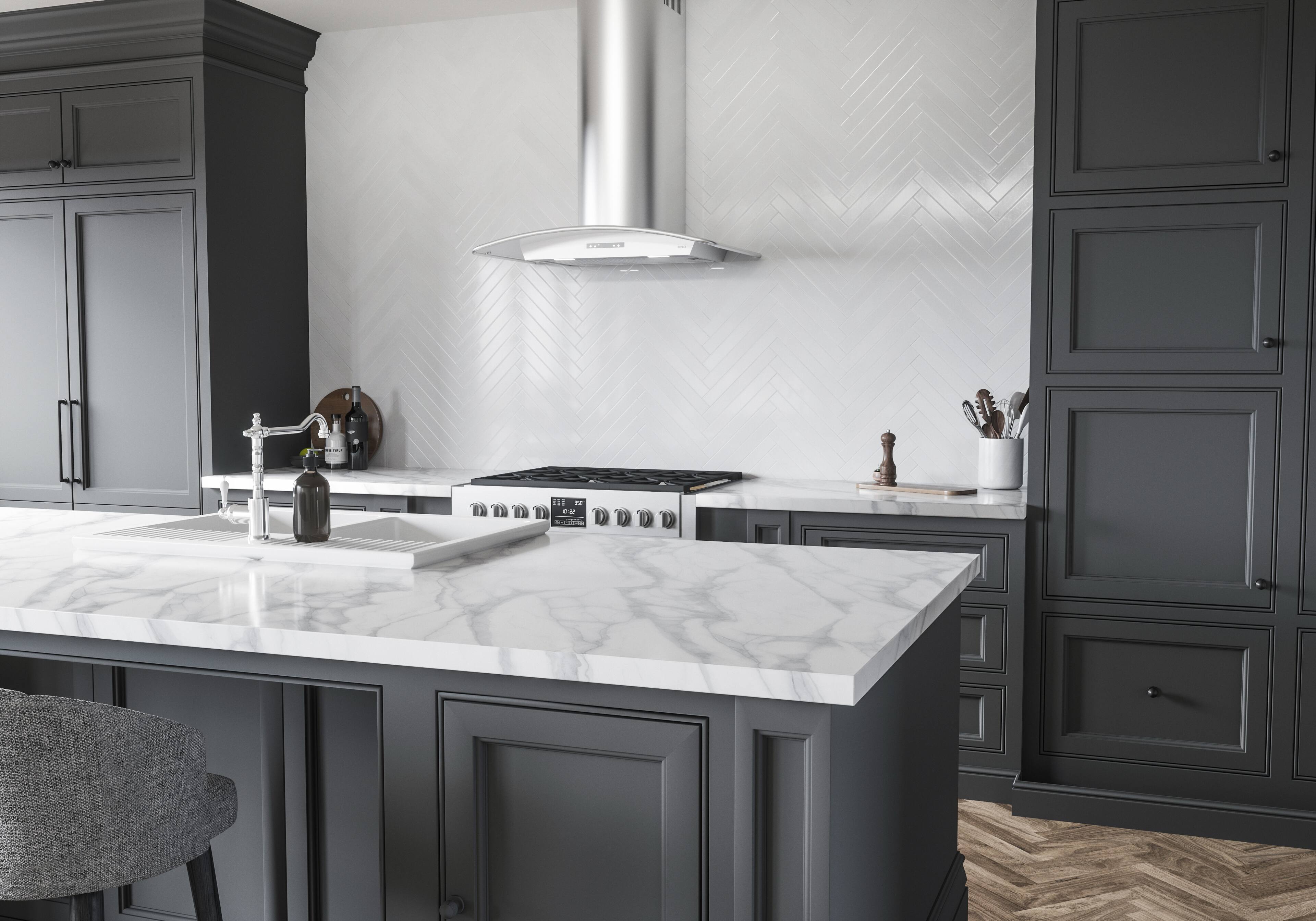 Alt View 13. Zephyr - Milano 36 in. 700 CFM Wall Mount Range Hood with LED Light - Stainless Steel.