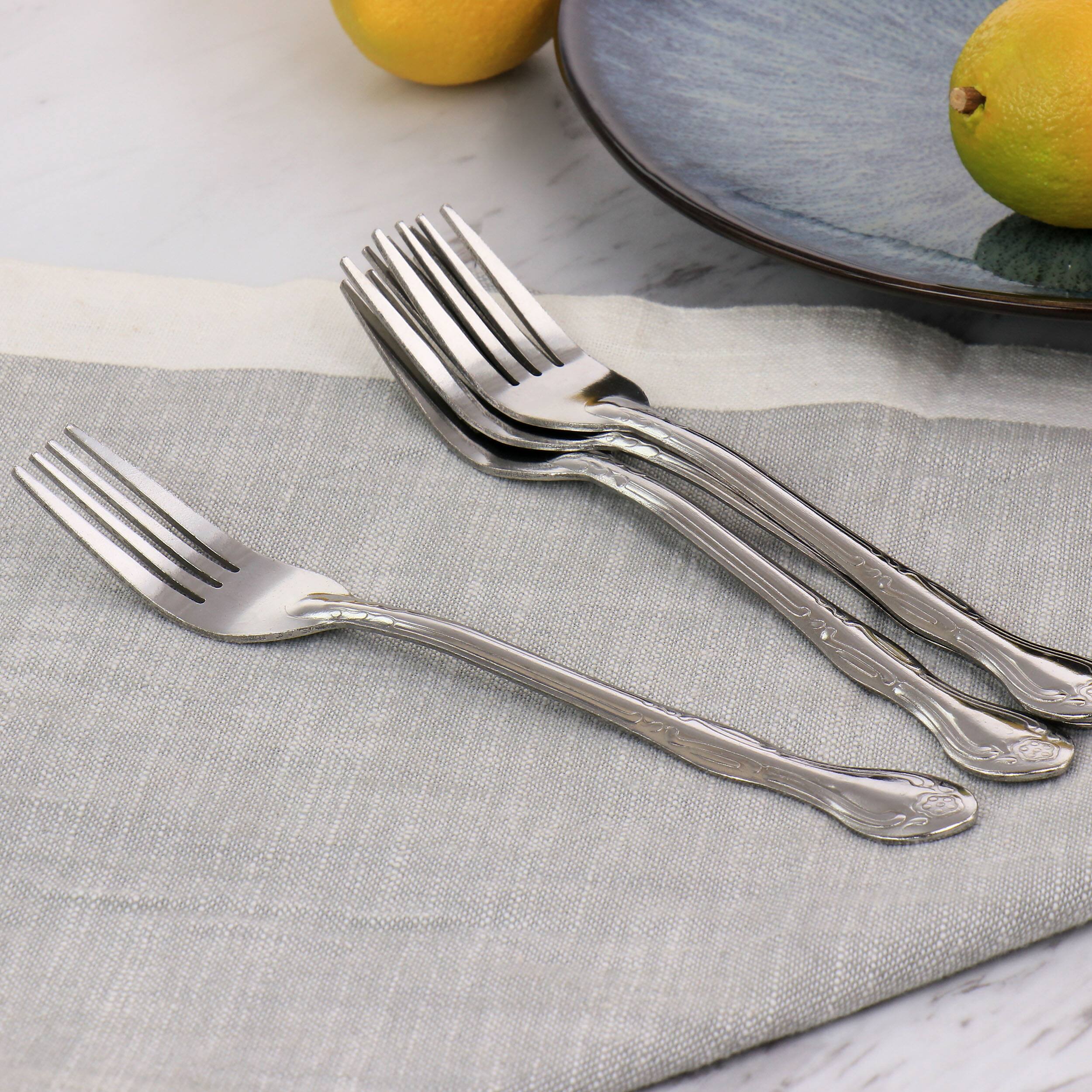 Alt View 5. Gibson - Gibson Home Abbie 4 Piece Stainless Steel Dinner Fork Set - Silver.