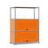Alt View 1. Malletson - 3 Tier Modular Metal Sideboard Storage Cabinet, Modern Grid-Style, for Dining Room, Living Room or Office - Orange.
