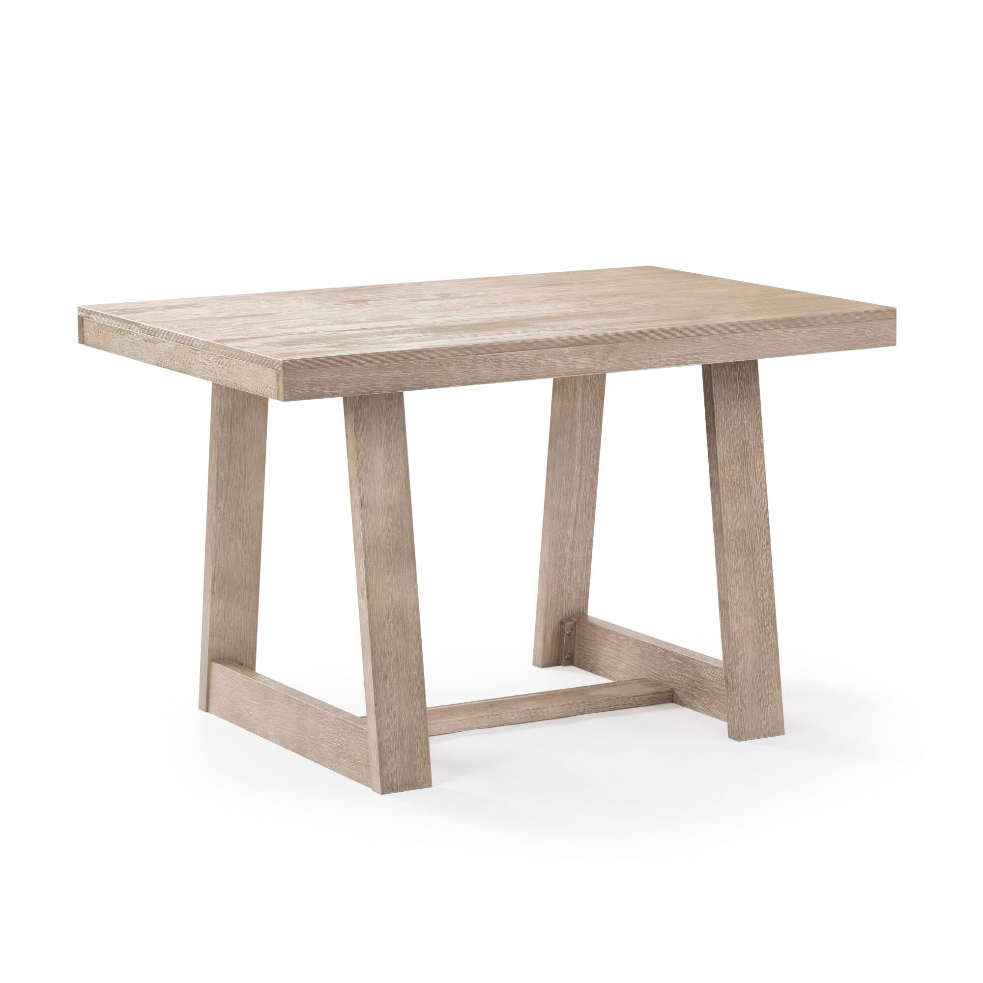Alt View 1. Plank+Beam - Classic Solid Wood Dining Table - 1220mm/48in, Seashell Wirebrush - Seashell Wirebrush.
