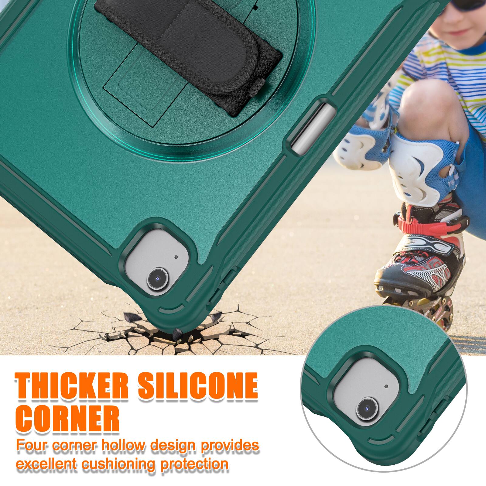THICKER SILICONE CORNER

Four corner hollow design provides excellent cushioning protection