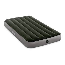 Intex - Dura-Beam Standard Series Downy Airbed with Built-In Foot Pump, Full Size - Green