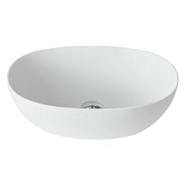 22 Inch Oval Matte Solid Surface Bathroom Vanity Top Sink