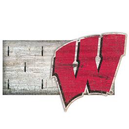 Fan Creations - Wisconsin Badgers 6" x 12" Mounted Key Holder - Multicolor