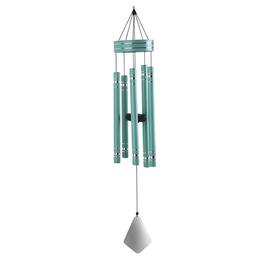 FC Design - 36" Long Tuned Traditional Teal Wind Chime Outdoor Patio or Garden Hanging Decoration - Multi-Color