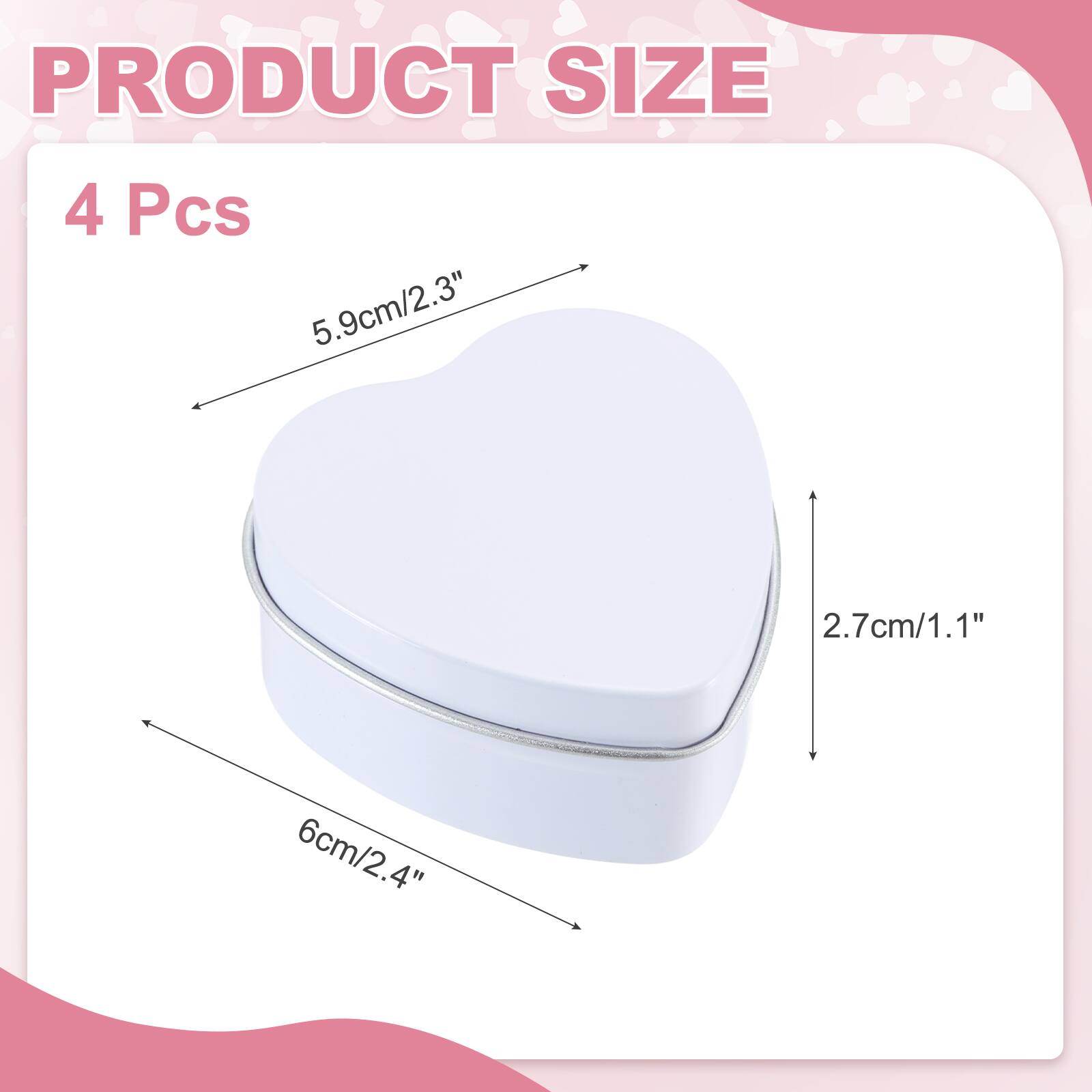 PRODUCT SIZE  
4 Pcs  
5.9cm/2.3"  
2.7cm/1.1"  
6cm/2.4"