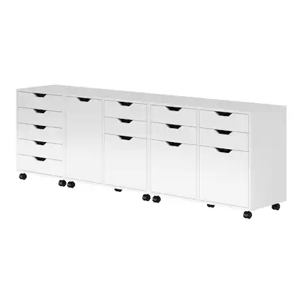 Front. Winsome Wood - Halifax 3-Pc Cabinet Set with File Drawer - White.