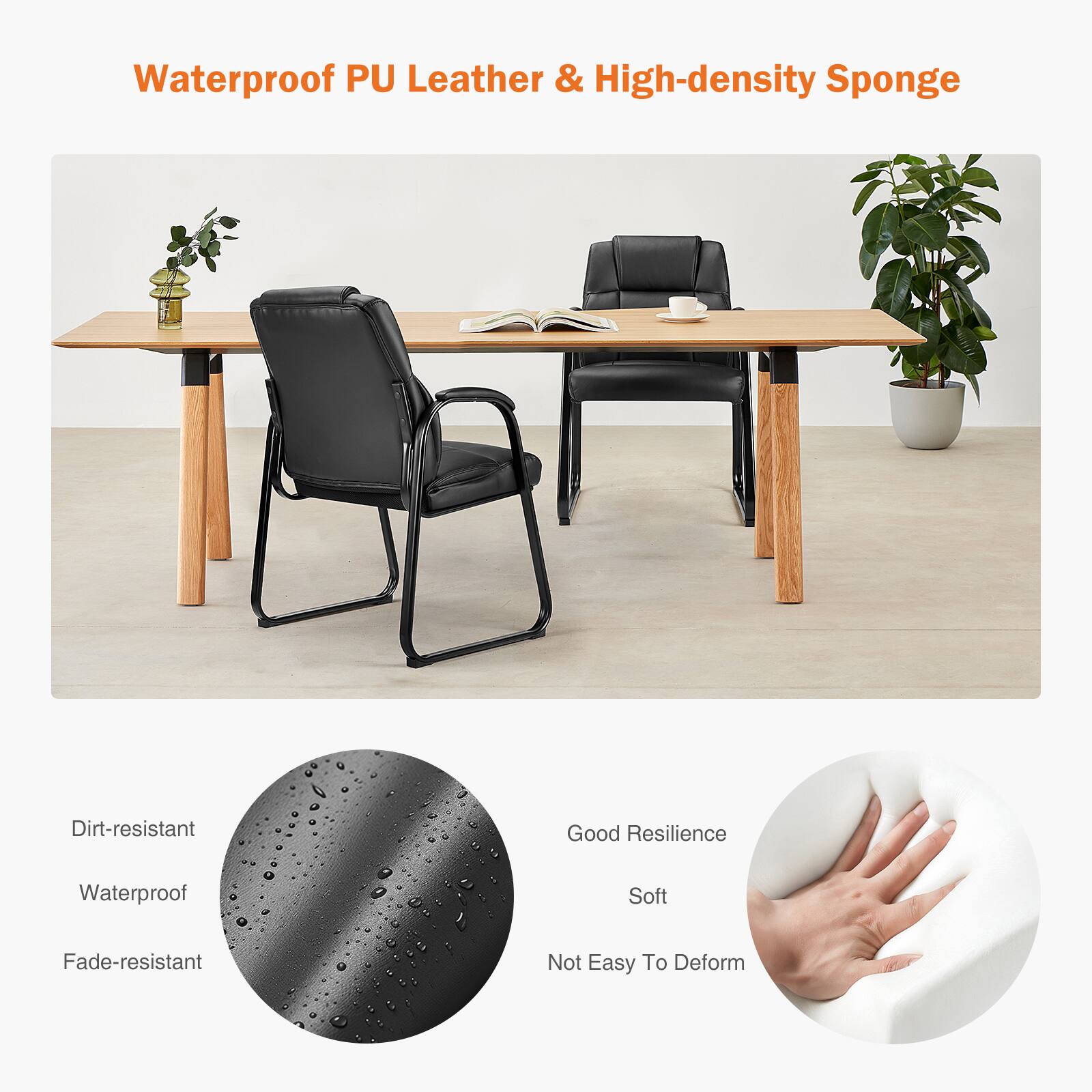 Waterproof PU Leather & High-density Sponge

- Dirt-resistant
- Waterproof
- Fade-resistant
- Good Resilience
- Soft
- Not Easy To Deform