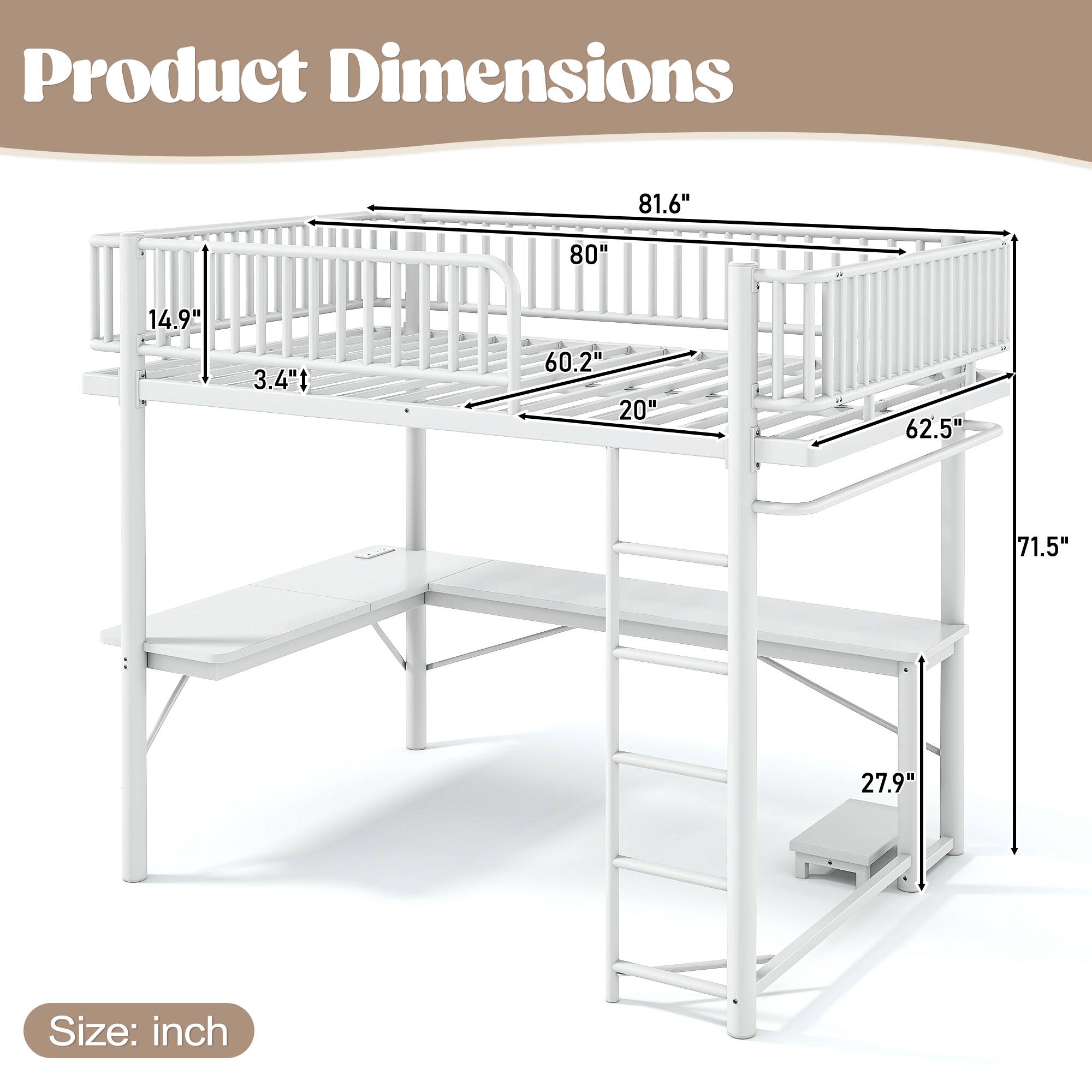 Product Dimensions: 81.6" x 80" x 14.9" x 3.4" x 60.2" x 20" x 62.5" x 71.5" x 27.9"  
Size: inch